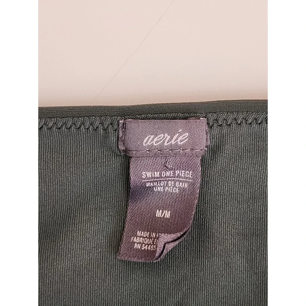 aerie Olive Green One-Piece Swimsuit with Front Knot